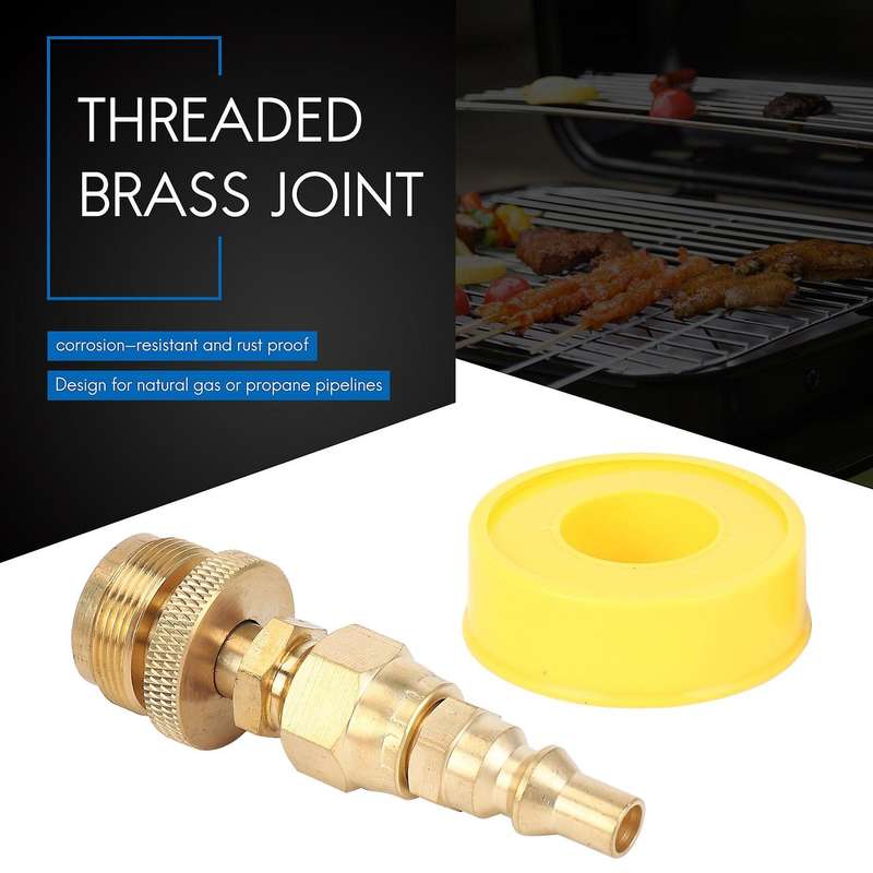 1LB Propane Regulator Adapter, 1in -20 Male Throwaway Cylinder to 3/8in Male Flare and 1/4in Quick