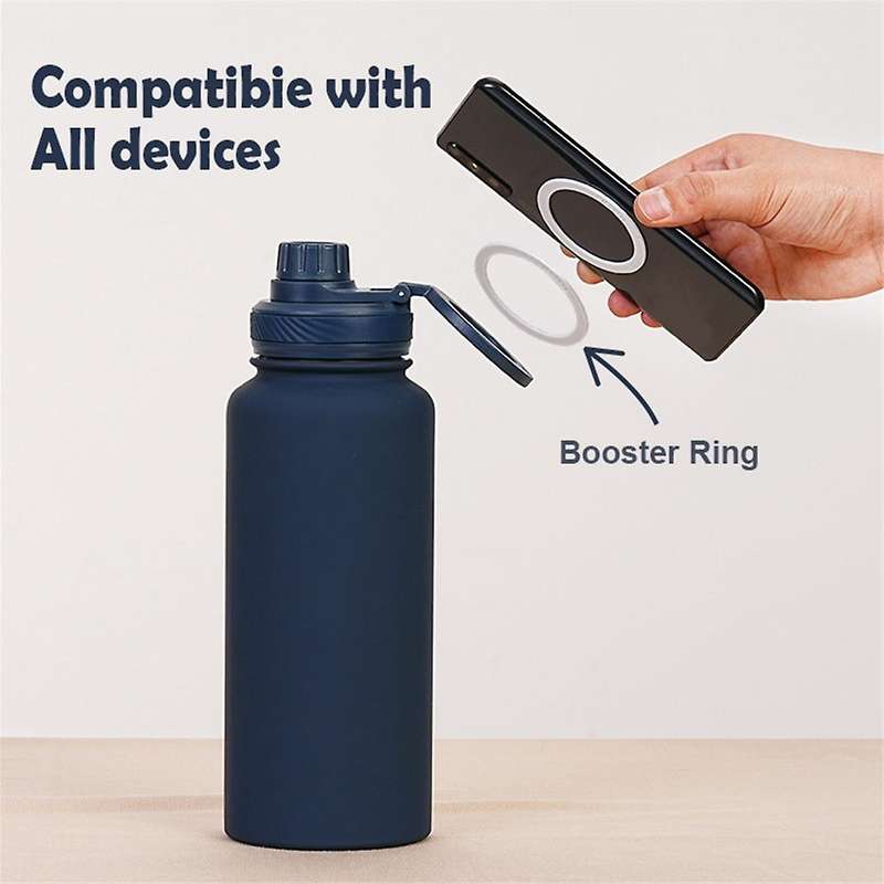 1L ThermosCup Cellphone Magnetic Stand Double Stainless Steel Portable Handle Protect Insulation an