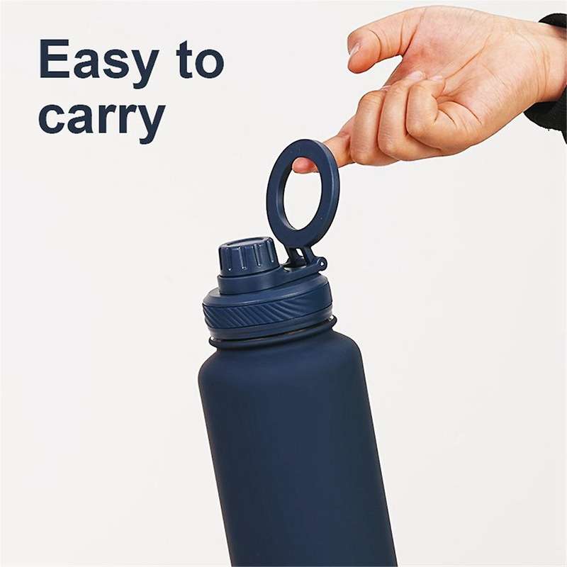 1L ThermosCup Cellphone Magnetic Stand Double Stainless Steel Portable Handle Protect Insulation an