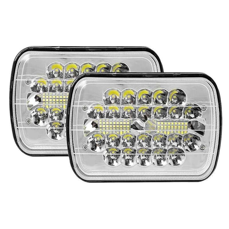 1Pair 150W 5X7 Inch 7X6 Inch LED Headlights Hi-Lo Beam Crystal Clear Sealed for Truck