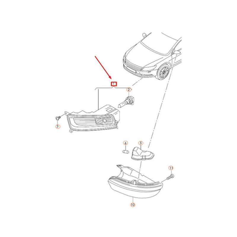 1pair 3c8941699 3c8941700 Front Bumper Fog Light Assembly Styling for Cc 2012-2017 Fog Lamp with Ha