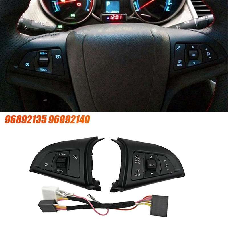 1Pair 96892135 96892140 for 2009 -2014 Car Steering Wheel Button Cruise Speed Control Switch with Wi