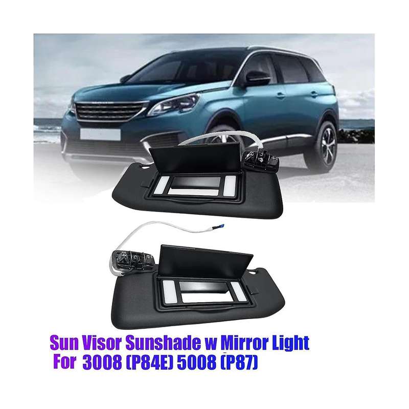 1pair 98160196zd 98284442zd Visor with Light Mirror for 3008 5008 2018- Sunshade