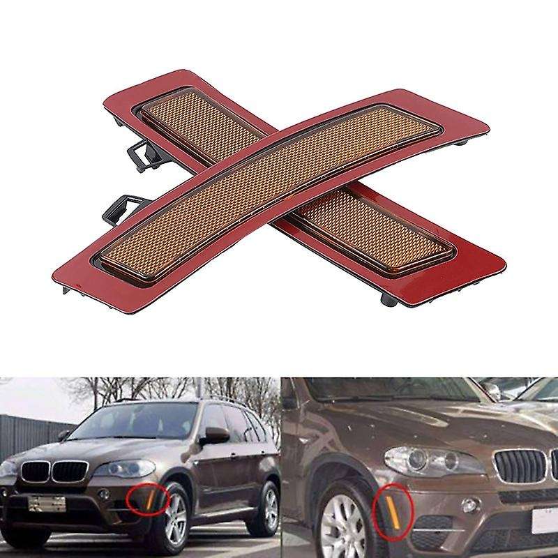 1pair Amber Front Bumper Reflector Side Marker Lights Fit for Bmw E70 X5 2011-2013 63147274433 6314