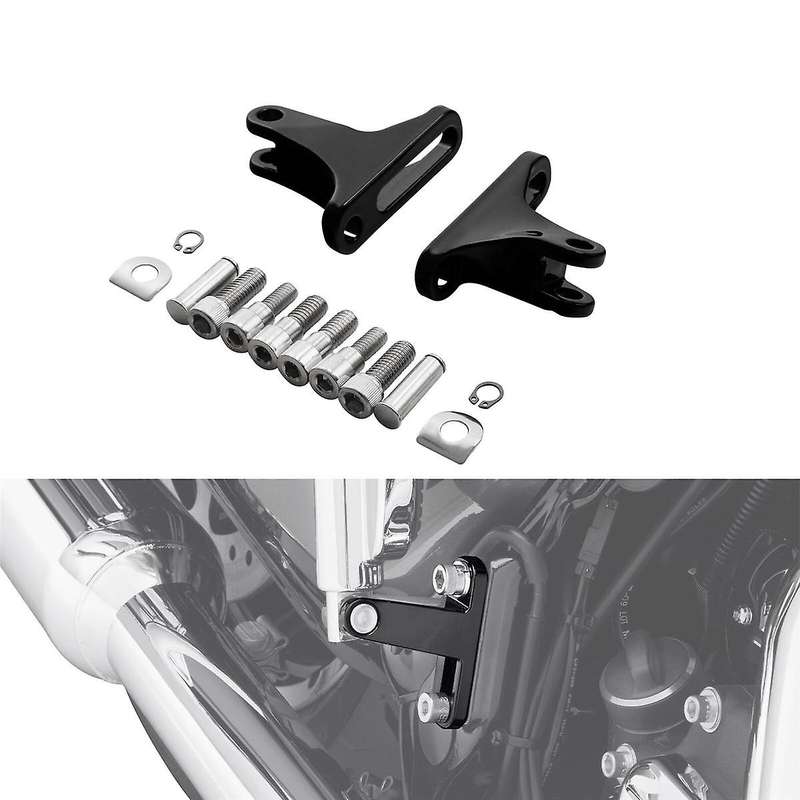 1pair Black Footboard Mount Kit for Glide Classic Flhtc 93-later Touring Rear Passenger Mini Foot P