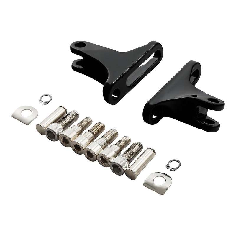 1pair Black Footboard Mount Kit for Glide Classic Flhtc 93-later Touring Rear Passenger Mini Foot Pe