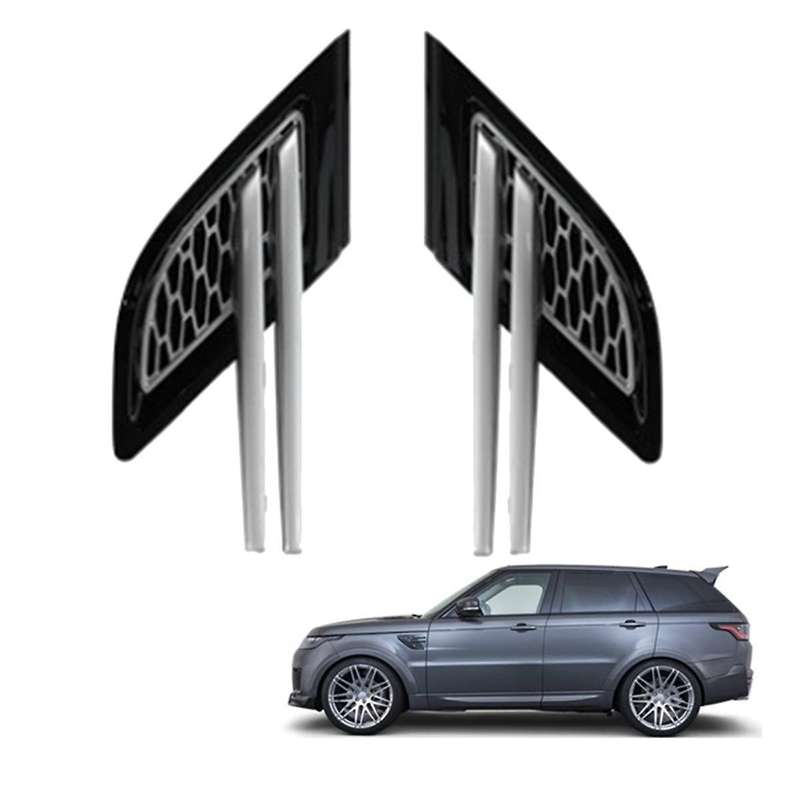 1pair Black+silver Side Air Flow Vent Grille Grill Side Grilles Grid for Range Sport 2014-2017