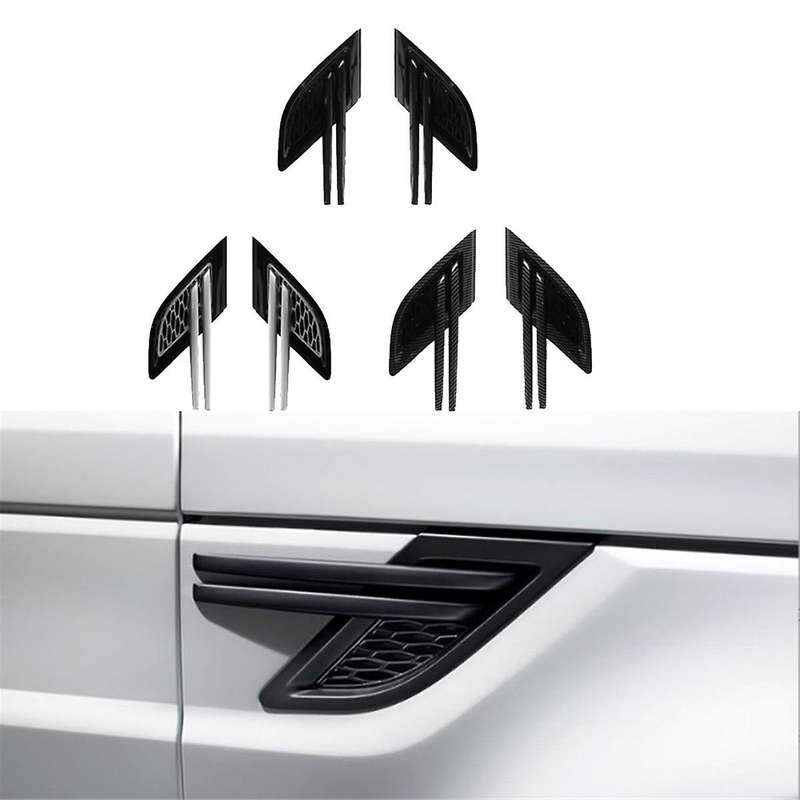 1pair Black+silver Side Air Flow Vent Grille Grill Side Grilles Grid for Range Sport 2014-2017
