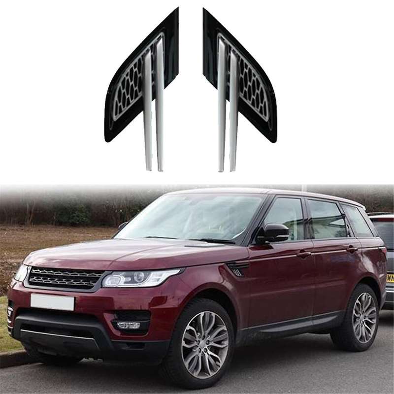 1pair Black+silver Side Air Flow Vent Grille Grill Side Grilles Grid for Range Sport 2014-2017