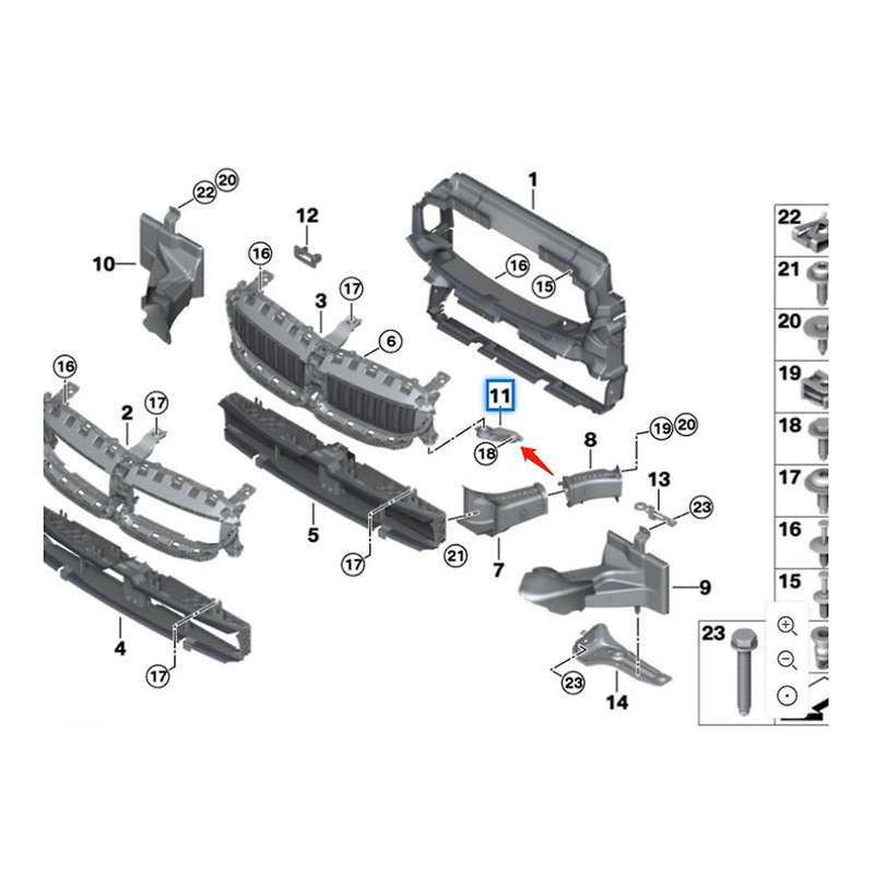 1Pair Car Air Duct Bracket Mount Kit 51647434061 51647434062 for 2 3 4 Series G20 G21 G28 G22 G23 G