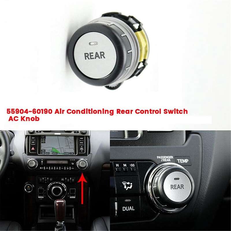 1Pair Car Air Conditioner Rear Control Knob Switch for Land Cruiser Prado LC150 10-17 55904-60180 5
