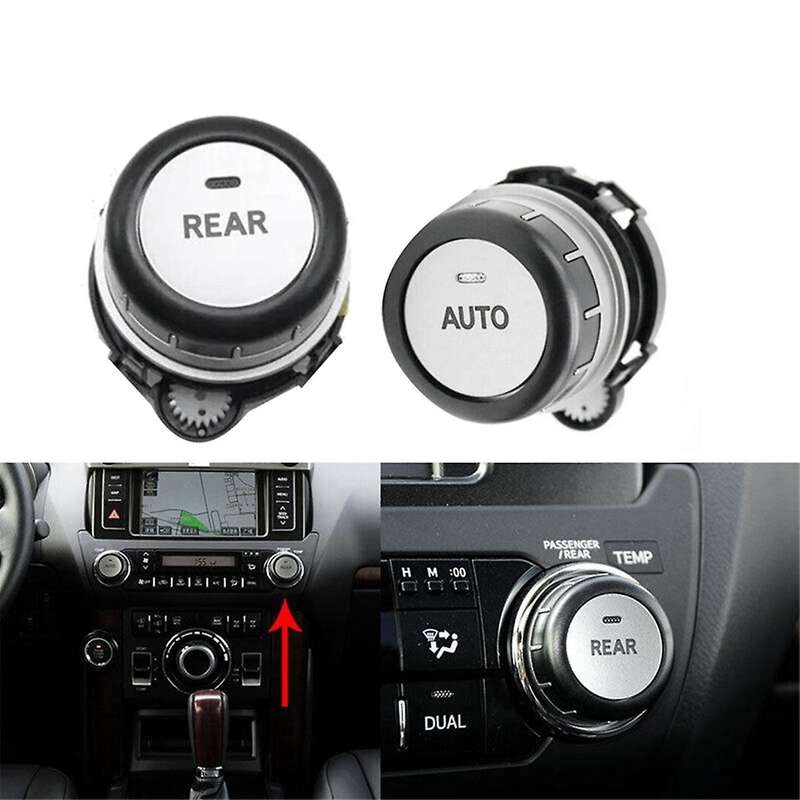 1Pair Car Air Conditioner Rear Control Knob Switch for Land Cruiser Prado LC150 10-17 55904-60180 5