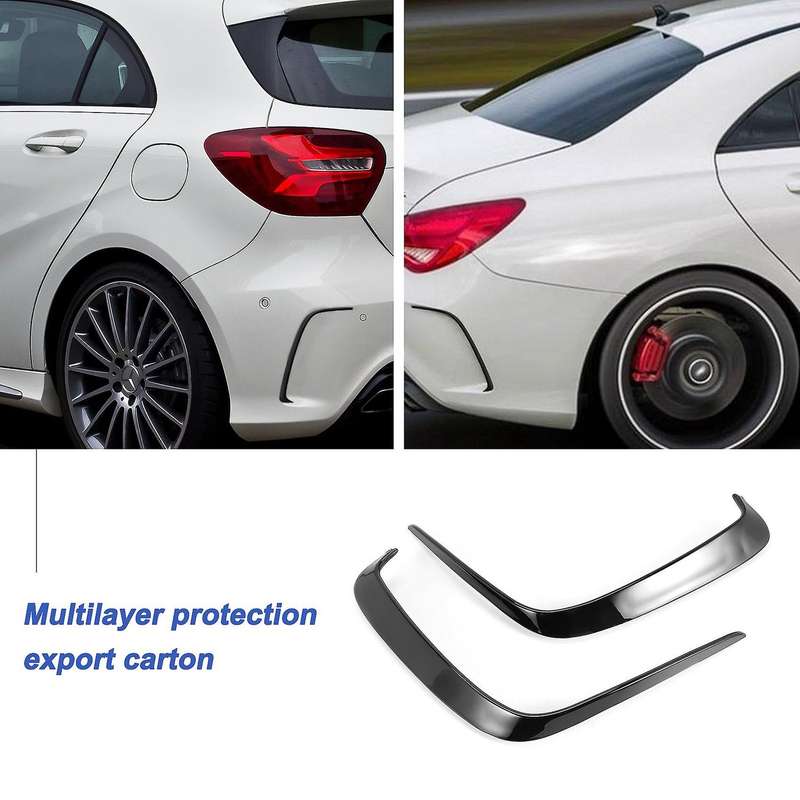 1Pair Car Black Abs Rear Bumper Splitter Spoilers Canard for for W176 A200 A250 A45 for 2013-2016