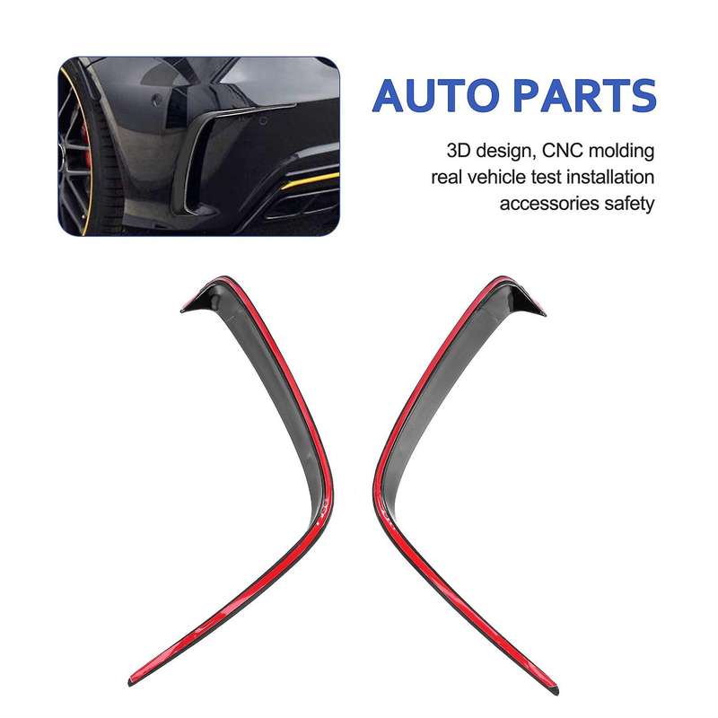 1Pair Car Black Abs Rear Bumper Splitter Spoilers Canard for for W176 A200 A250 A45 for 2013-2016