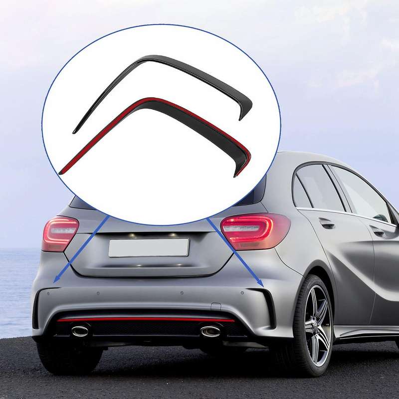 1Pair Car Black Abs Rear Bumper Splitter Spoilers Canard for for W176 A200 A250 A45 for 2013-2016