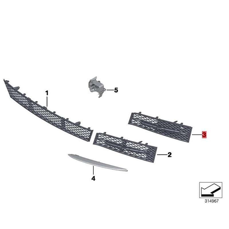 1pair Car Bumper Decorative Strip(lh+rh)for 5 Series F10 F11 Fog Light Frame Trim 51117331769 511173