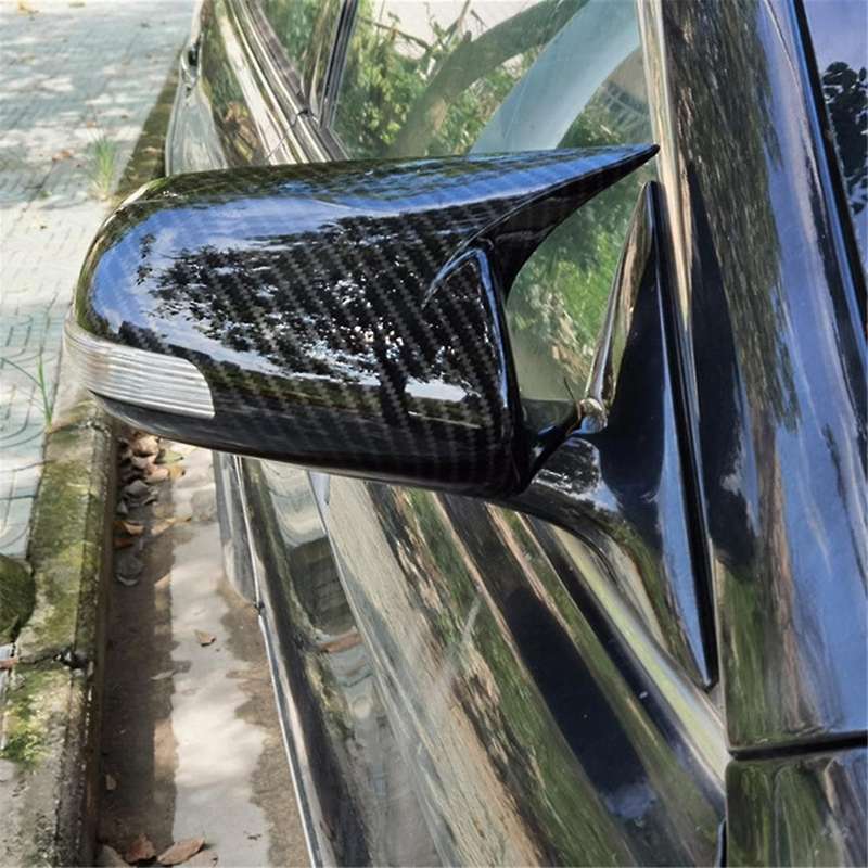1pair Car Bullhorn Type Rear View Mirror Housing for 06-11 Abs Carbon Fiber Pattern Reverse Mirror C