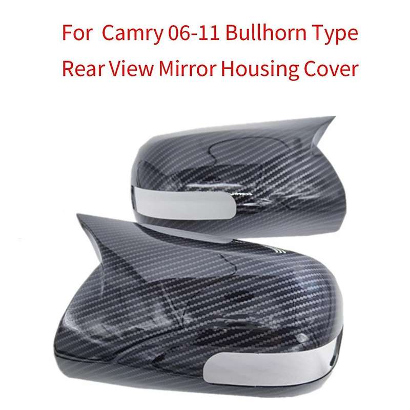 1pair Car Bullhorn Type Rear View Mirror Housing for 06-11 Abs Carbon Fiber Pattern Reverse Mirror C