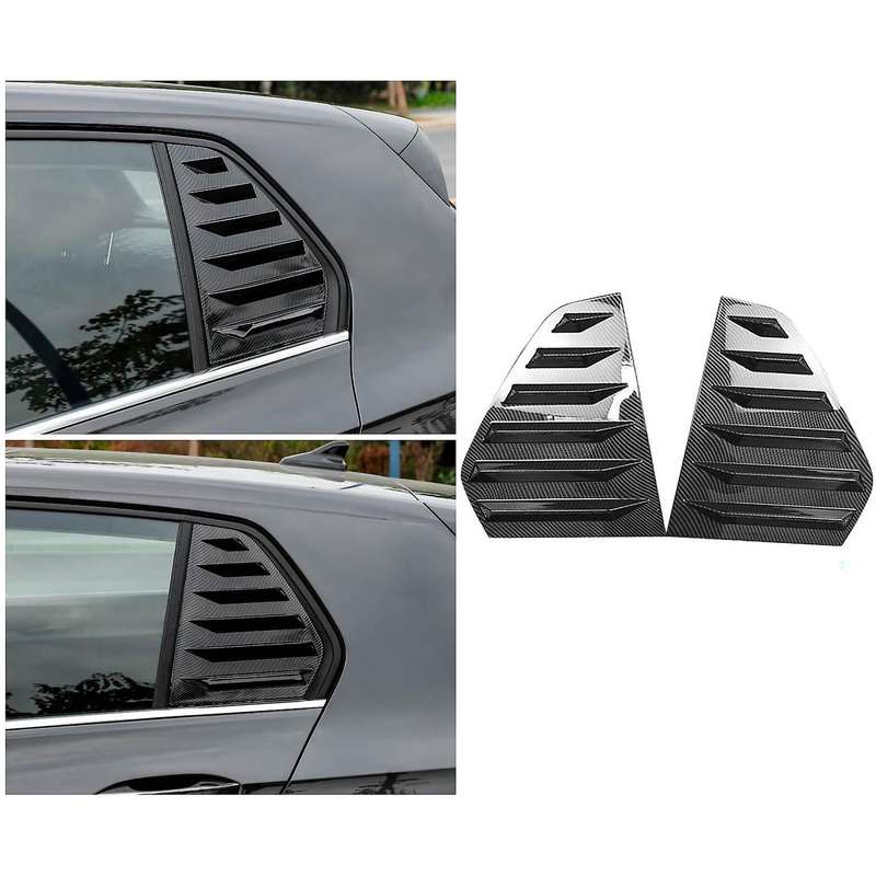 1Pair Car Carbon Fiber Rear Window Louver Shutter Cover Trim for-Golf 8 MK8 2020 2021 Window Louver