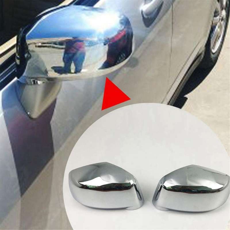1pair Car Chrome Rearview Mirror Cover Shell for Tiida 2005-2010 Exterior Side Door Reverse Mirror F
