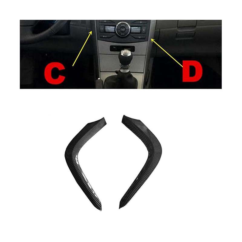 1pair Car Dash A/c Air Vents Trim Strips for Altis 2007-2013 Abs Carbon Fibre Consoles Outlets Lower