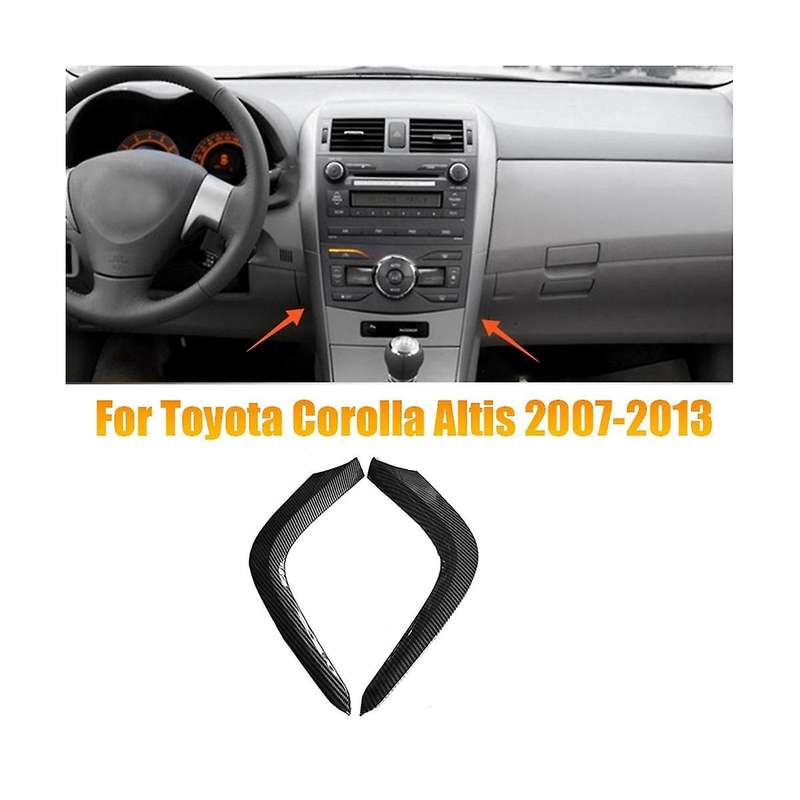 1pair Car Dash A/c Air Vents Trim Strips for Altis 2007-2013 Abs Carbon Fibre Consoles Outlets Lower