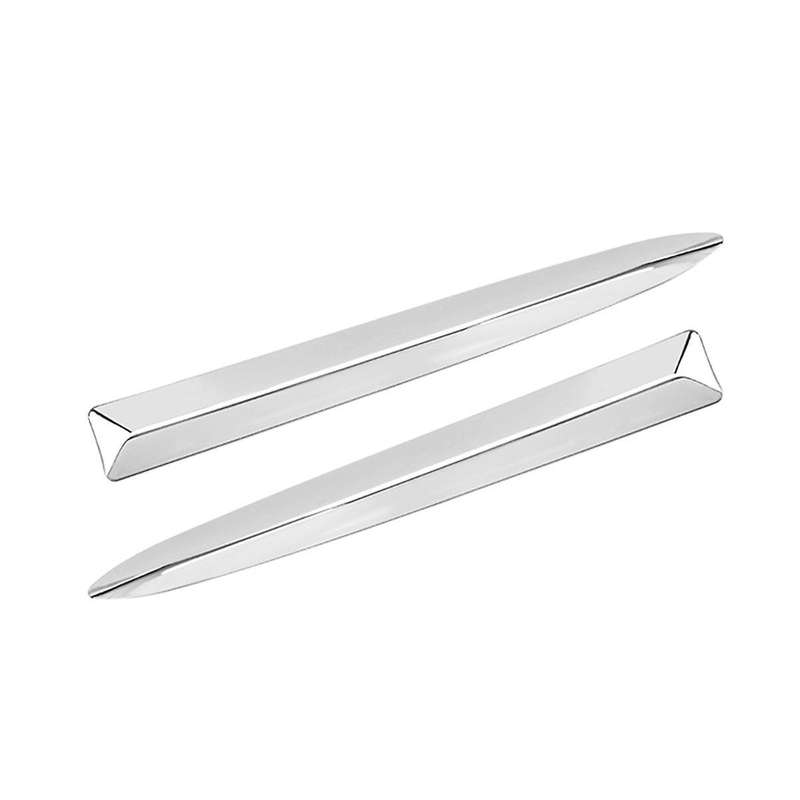 1Pair Car Chrome Front Bumper Upper Moulding Strips Cover Trim for 500 2008-2015 735455041 73545504