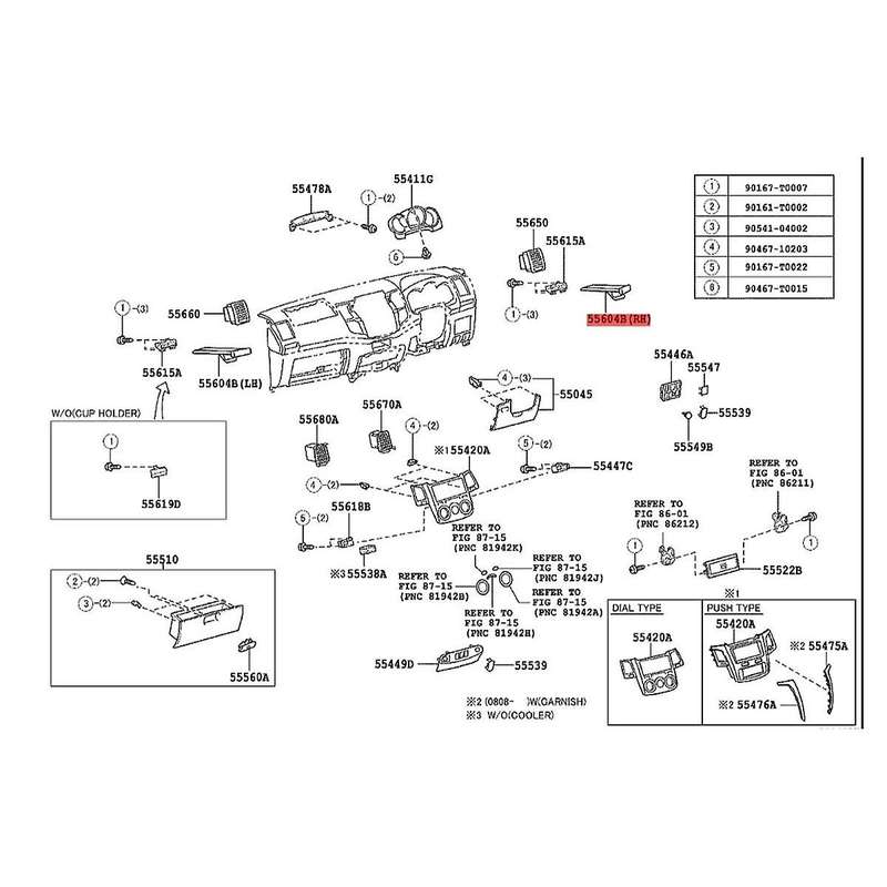 1pair Car Dashboard Cup Holder Tray Assy 556040k010 55604-0k020 for 2005-2014 Overseas Edition Left