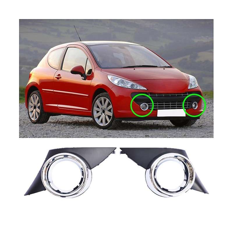 1Pair Car Fog Light Covers Front Lower Bumper Foglights Frame Grille for 207 Sport 2006-2009
