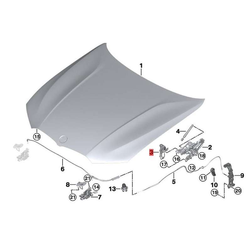 1pair Car Front Bonnet Hinge Sensor 51237458195 51237458196 for 3 Series G20 G28 2018-2022 Active Bo