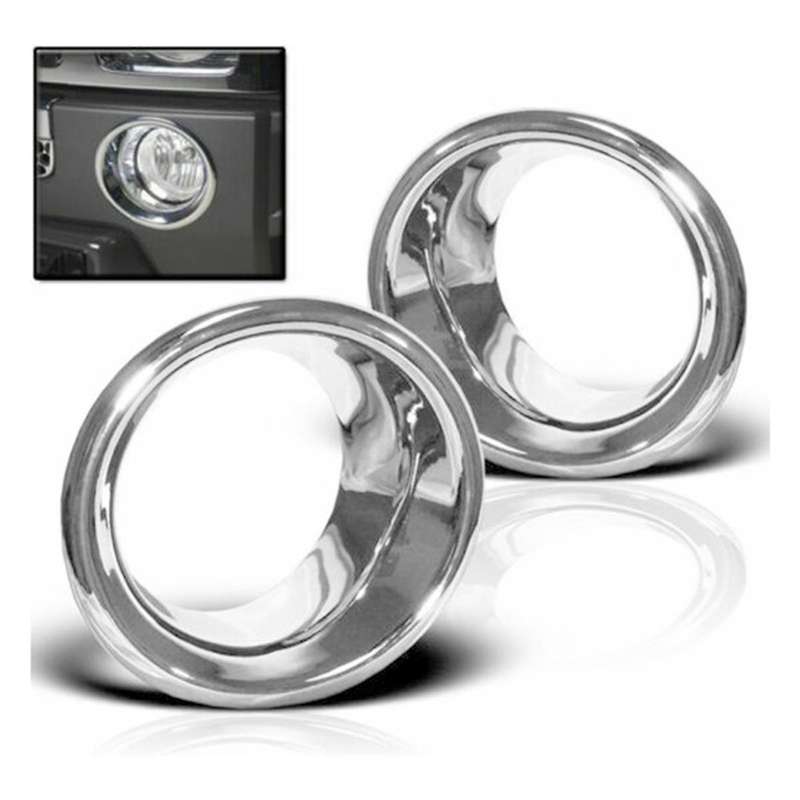 1pair Car Front Bumper Chrome Fog Lamp Trim Rings Cover for H3 2006-2010 Fog Light Bezel Exterior De