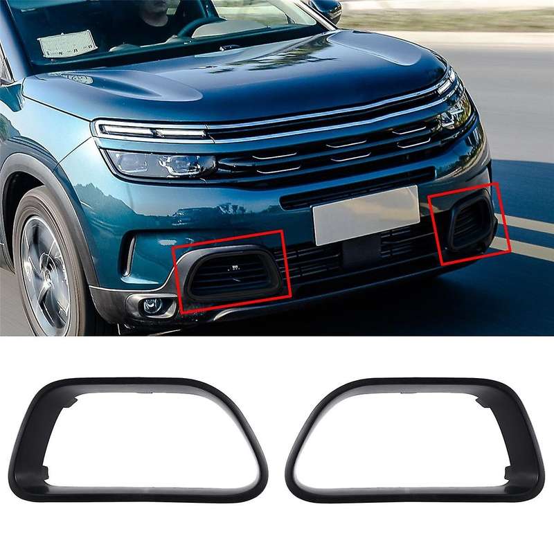 1pair Car Front Bumper Decorative Frame Angel Eyes Refit for C5 9817829477 9817829377 Black