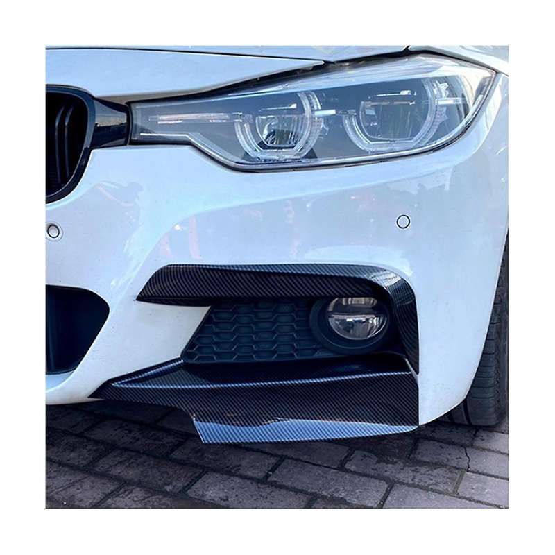 1pair Car Front Bumper Fangs Trim Lid Cover Decoration for 3-series F30 F31 M Pack 2013-2019 Carbon