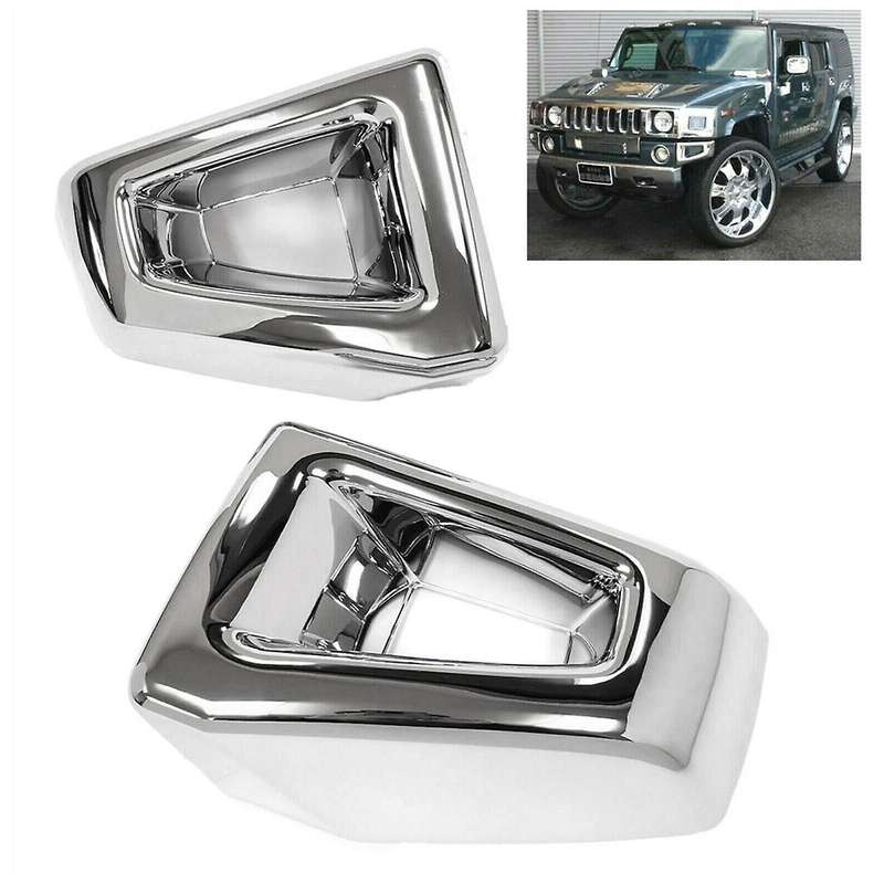 1pair Car Front Bumper Corner Cover Trim Chrome for H2 Suv 2003-2009 Grill Racing End Cap Decorative