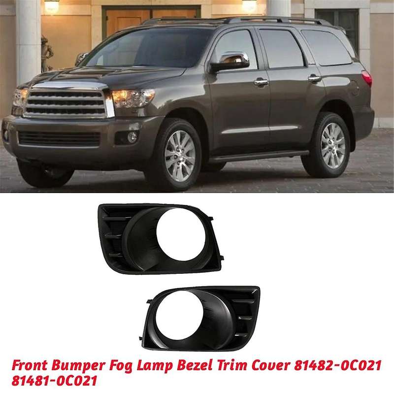 1pair Car Front Bumper Fog Lamp Bezel Trim Cover 81482-0c021 81481-0c021 for Sequoia 2008-2016 Fog L