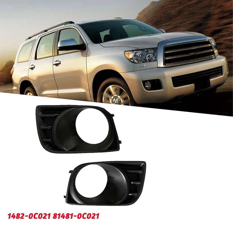 1pair Car Front Bumper Fog Lamp Bezel Trim Cover 81482-0c021 81481-0c021 for Sequoia 2008-2016 Fog L