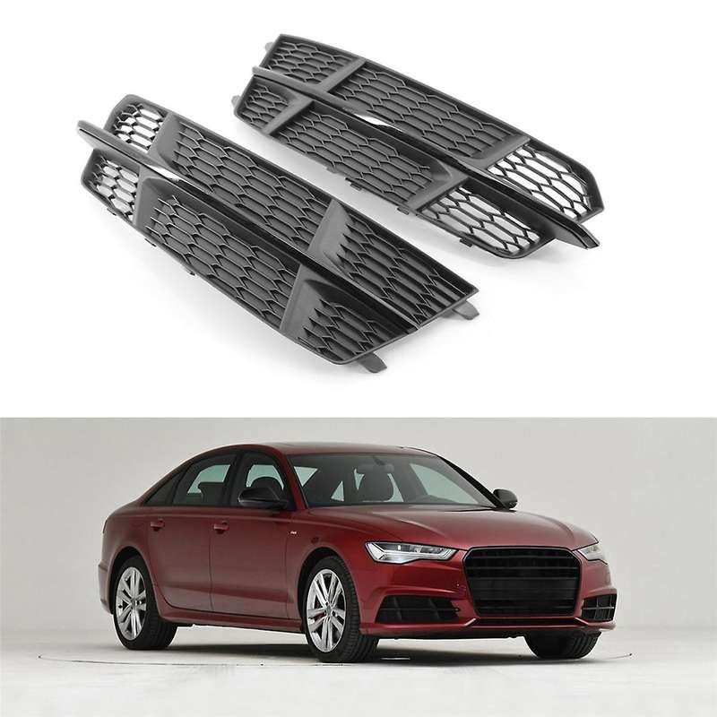 1pair Car Front Bumper Fog Light Grille Cover 4g0807682an 4g0807681an for 2018 A6l C7 2014-2018 Raci