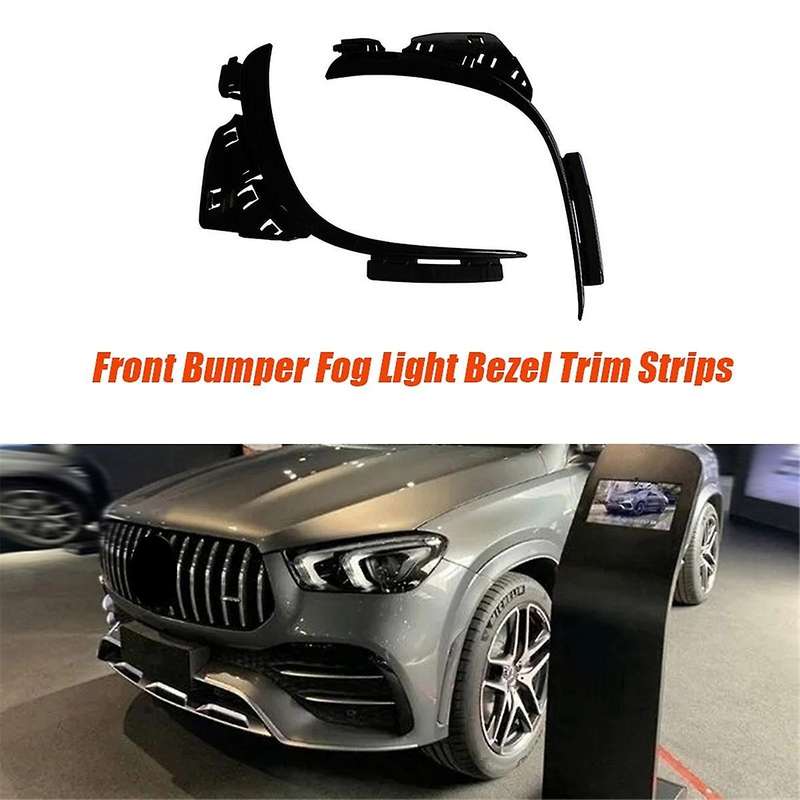 1Pair Car Front Bumper Fog Light Bezel Trim Strips Frame for - W167 2020-2024 A1678858503 A16788586