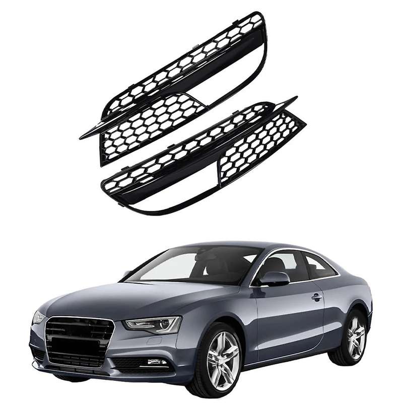 1Pair Car Front Bumper Fog Light Grille Cover Front Bumper Lower Grid for A5 2012-2015 8T0807681H 8