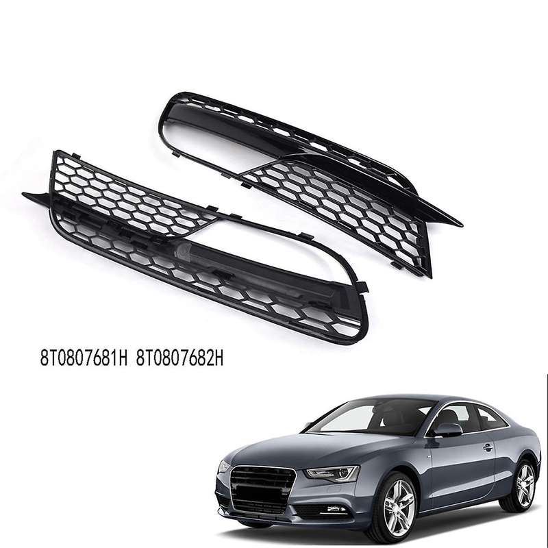 1Pair Car Front Bumper Fog Light Grille Cover Front Bumper Lower Grid for A5 2012-2015 8T0807681H 8T