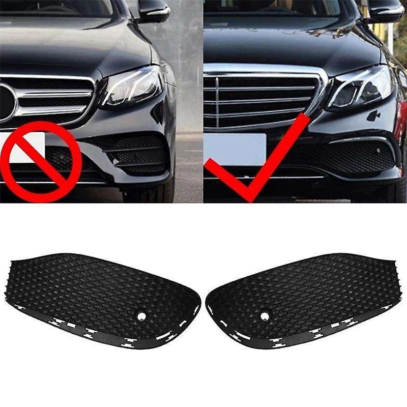 1pair Car Front Bumper Fog Light Grille Fog Lamp Grill Cover with Chrome Strip for E Class W213 201