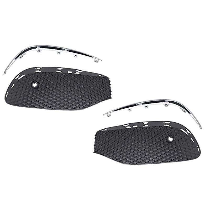 1pair Car Front Bumper Fog Light Grille Fog Lamp Grill Cover with Chrome Strip for E Class W213 201