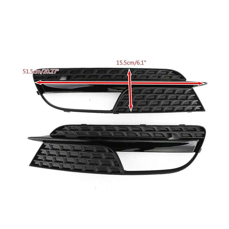 1Pair Car Front Bumper Fog Light Grille Grill Replacement for  A5 2012-2016 8T0 807 681 H /8T0 807 6