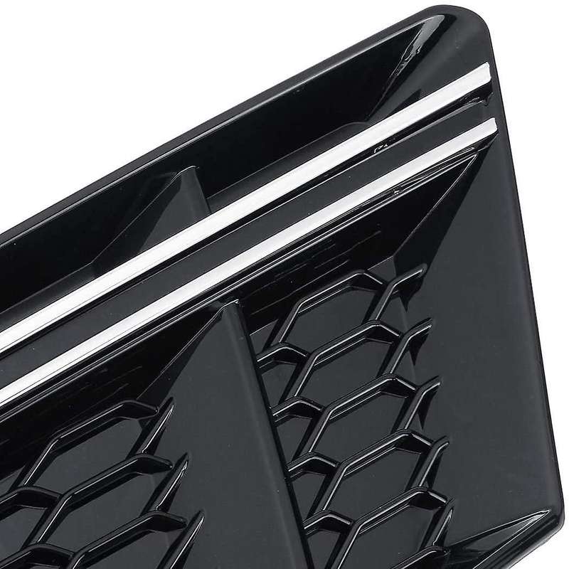 1Pair Car Front Bumper Fog Light Grille Grill, for  A4 B9 2017-2018 Fog Lamp Cover Honeycomb Mesh He