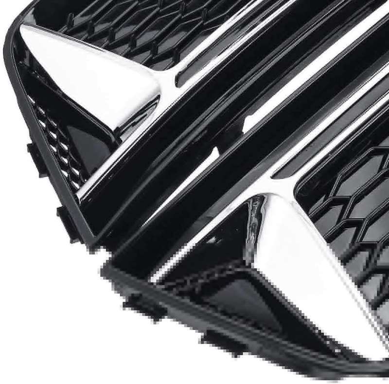 1Pair Car Front Bumper Fog Light Grille Grill, for  A4 B9 2017-2018 Fog Lamp Cover Honeycomb Mesh He