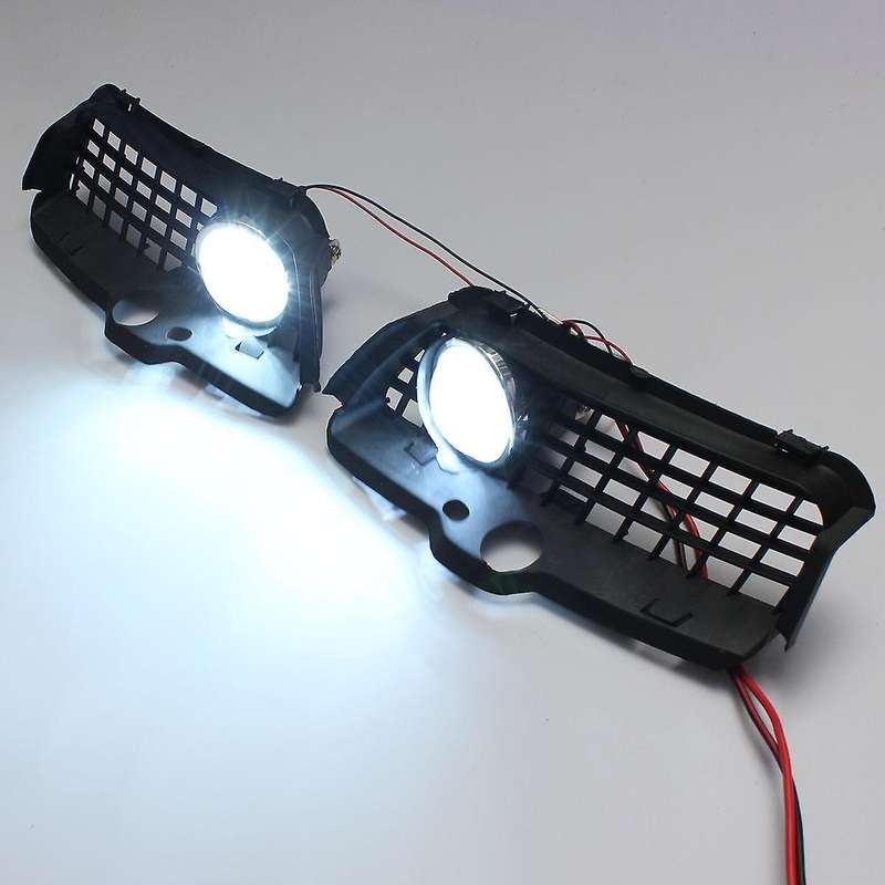 1pair Car Front Bumper Led Fog Lamp Grille Cover for Golf Mk3 1993-1998 White Drl Driving Led Fog L