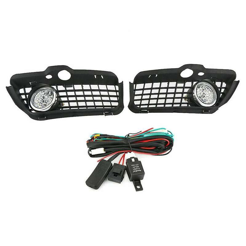 1pair Car Front Bumper Led Fog Lamp Grille Cover for Golf Mk3 1993-1998 White Drl Driving Led Fog L