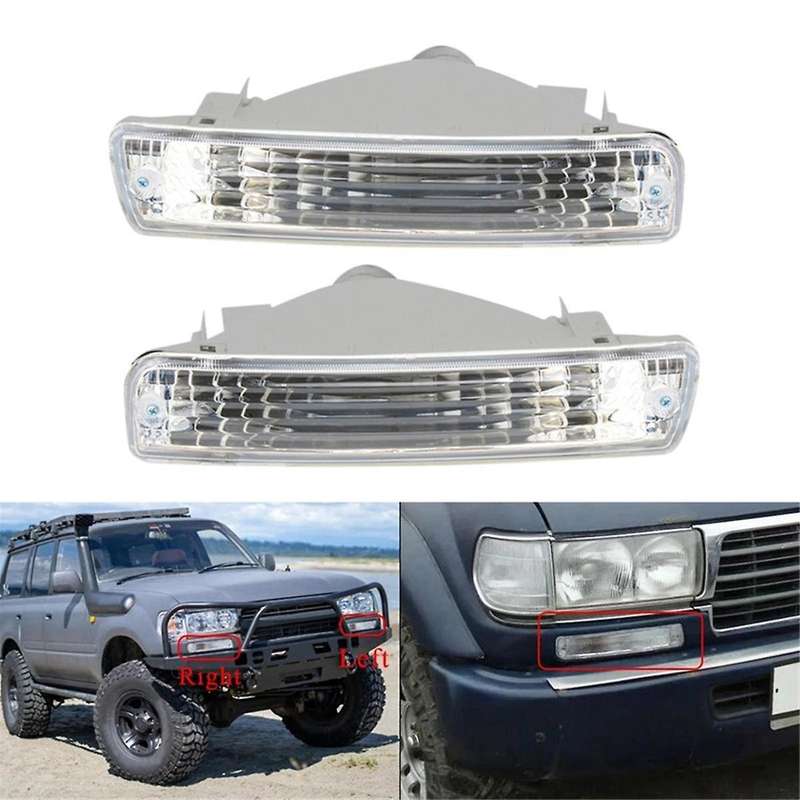 1Pair Car Front Bumper Turn Signal Lamp 81521-60251 81511-60381 for Land Cruiser 80 Series LC80 4.5L