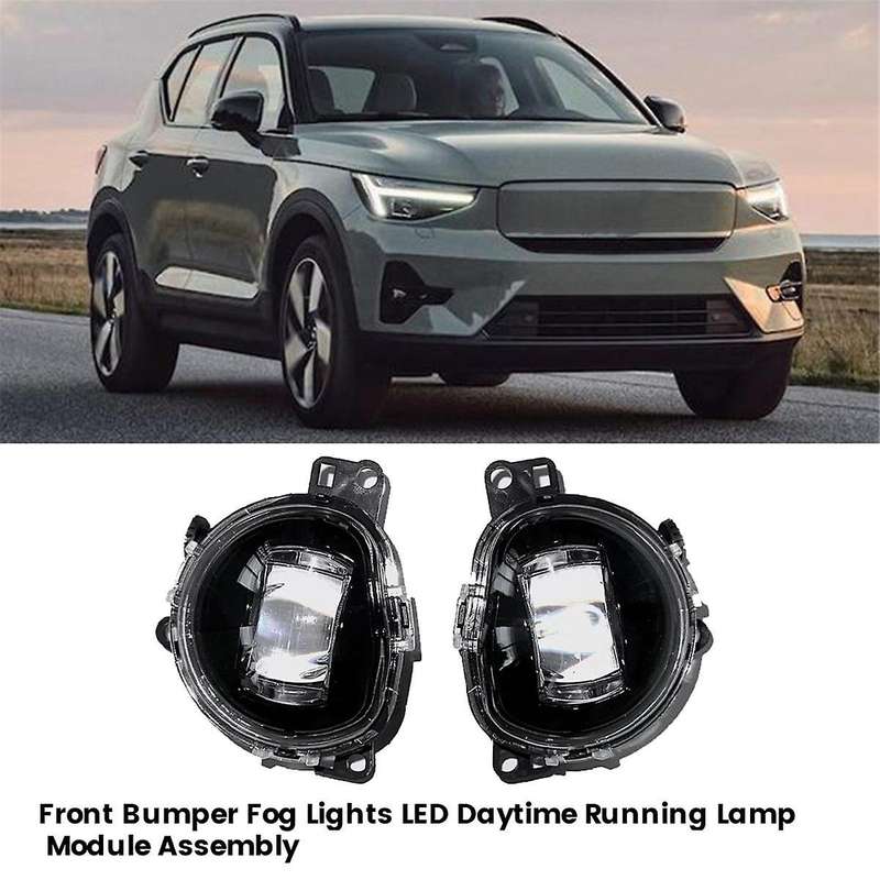 1Pair Car Front Bumper LED Fog Lights Assembly for XC40 2021-2024 S90 2023-2024 LED Daytime Running