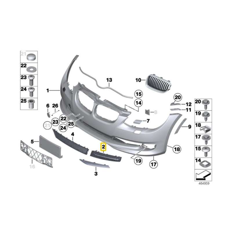 1pair Car Front Bumper Lower Grille Trim Covers for 3 Series E92 E93 2006-2013 51117227924 51117227